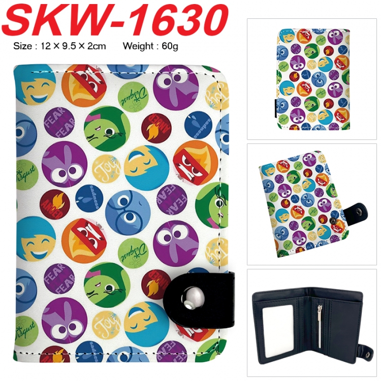 Inside Out Anime vertical button folding wallet 12X9.5X2CM 60g