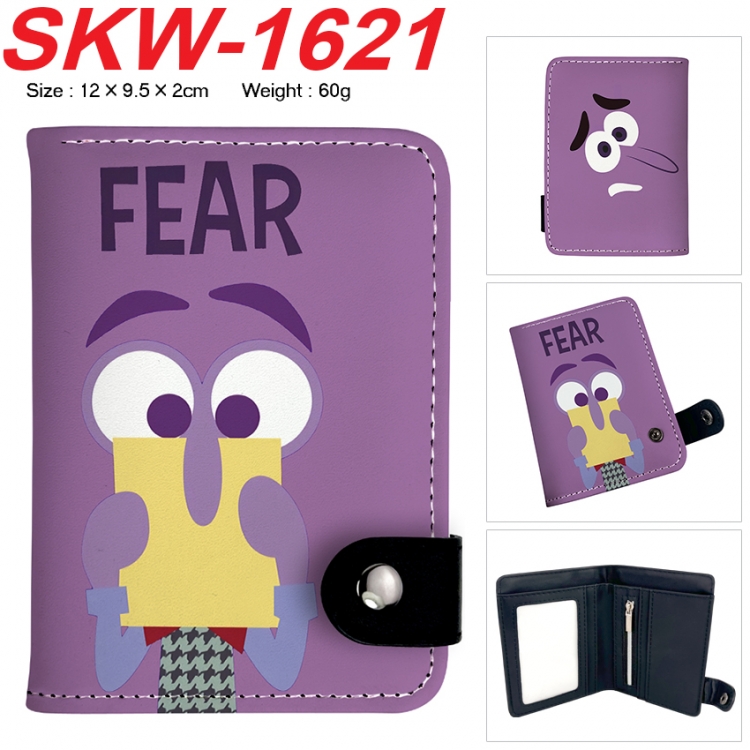 Inside Out Anime vertical button folding wallet 12X9.5X2CM 60g
