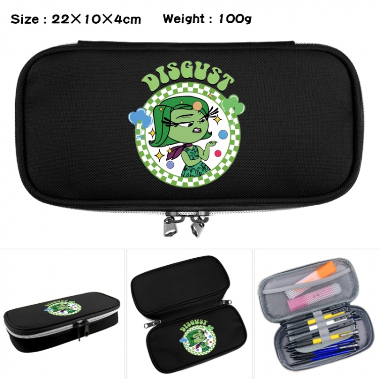 Inside Out Anime Waterproof canvas zipper clamshell pencil case pencil case 22x10x4cm