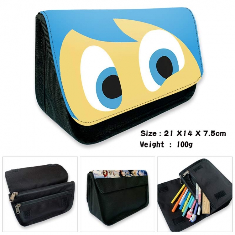 Inside Out Anime Velcro canvas zipper pencil case Pencil Bag 21×14×7.5cm