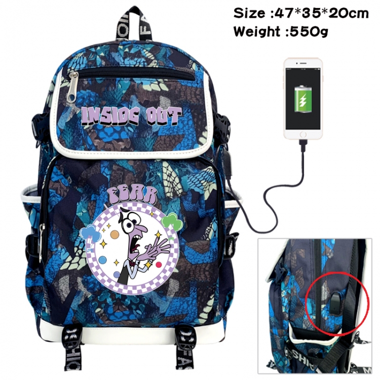 Inside Out Camouflage waterproof sail fabric flip backpack student bag 47X35X20CM 550G