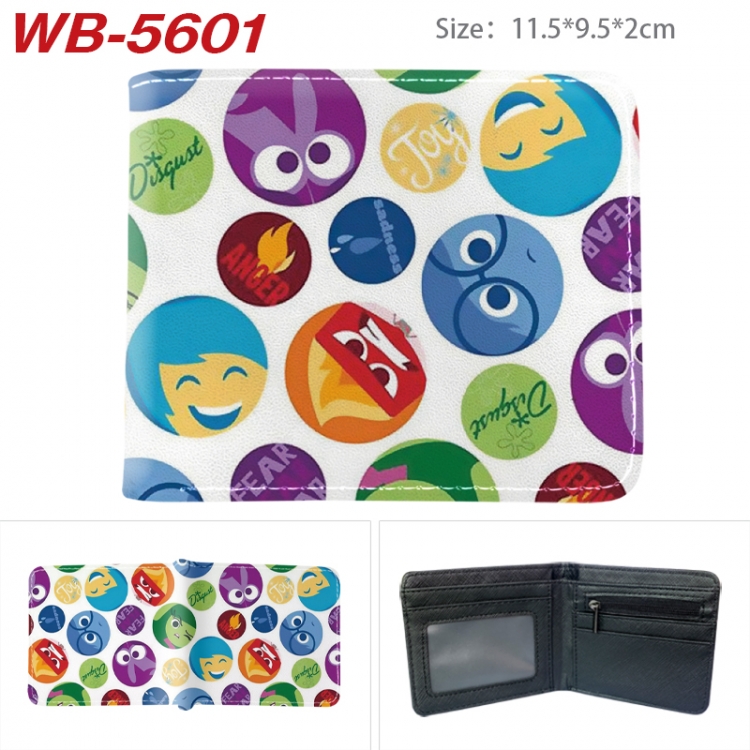 Inside Out Animation color PU leather half fold wallet 11.5X9X2CM