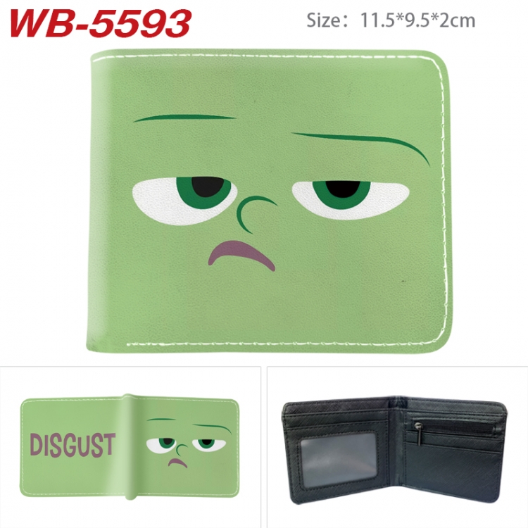 Inside Out Animation color PU leather half fold wallet 11.5X9X2CM