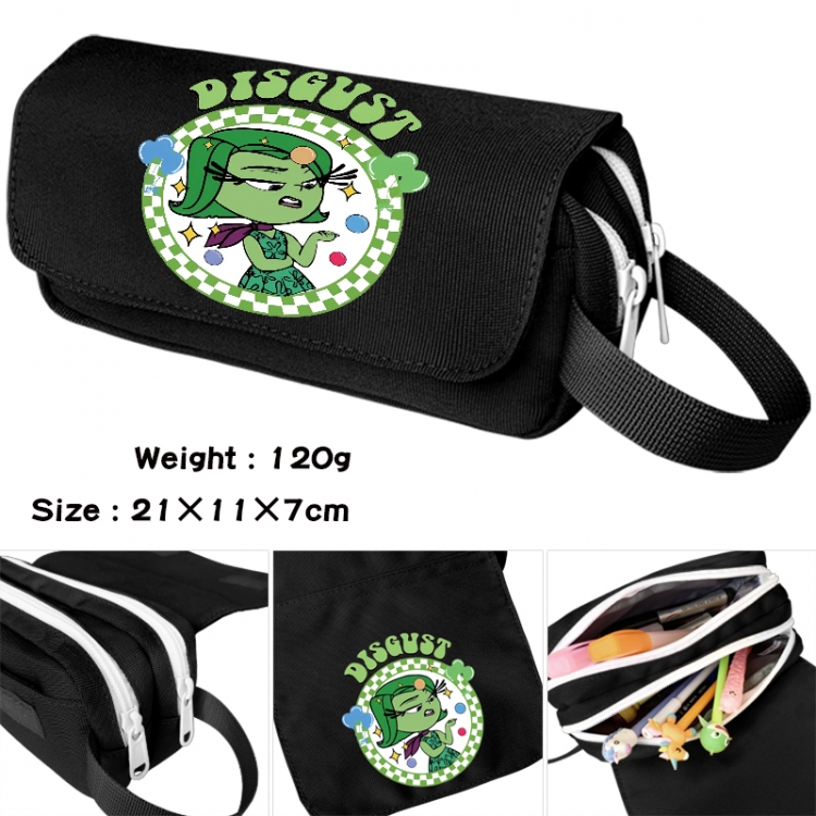 Inside Out Anime waterproof canvas portable double-layer pencil bag cosmetic bag 21x11x7cm