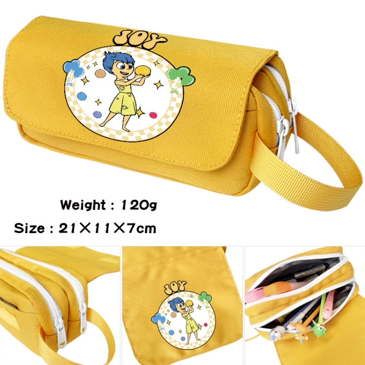 Inside Out Anime waterproof canvas portable double-layer pencil bag cosmetic bag 21x11x7cm