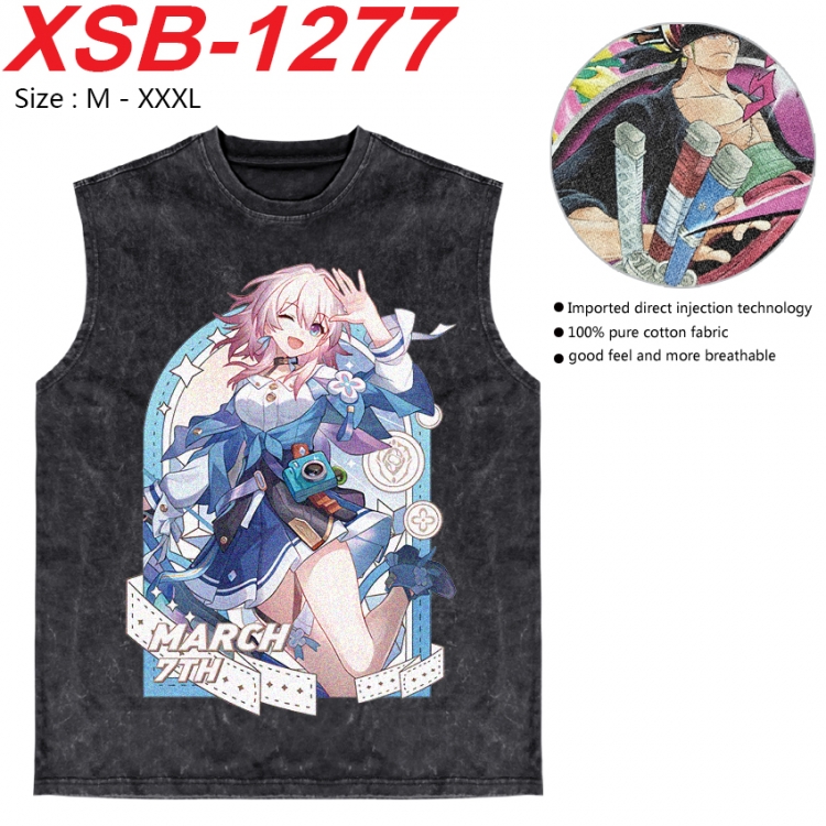 Honkai: Star Rail Anime pure cotton wash vest T-shirt 250g M-3XL  XSB-1277