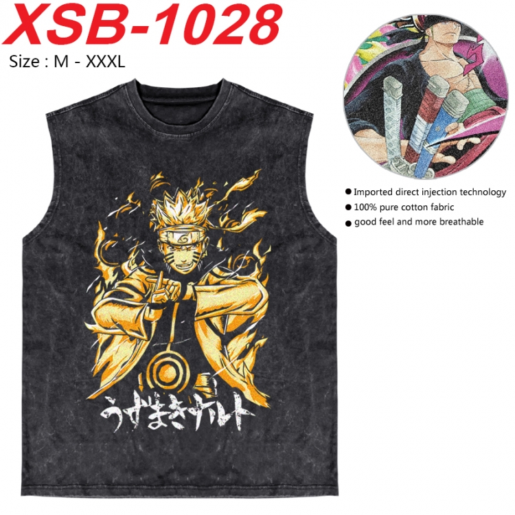 Naruto Anime pure cotton wash vest T-shirt 250g M-3XL   XSB-1028