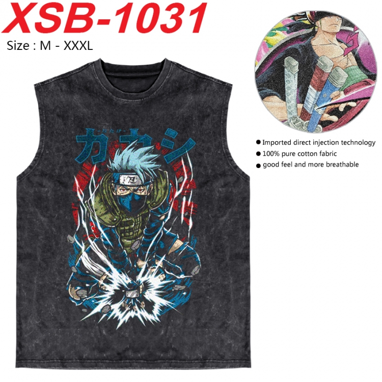 Naruto Anime pure cotton wash vest T-shirt 250g M-3XL   XSB-1031