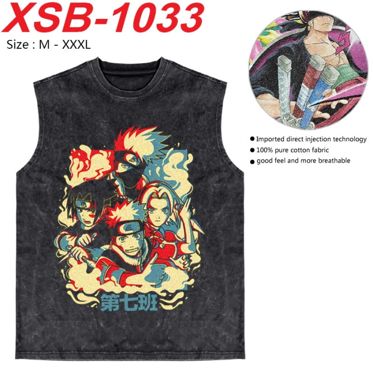 Naruto Anime pure cotton wash vest T-shirt 250g M-3XL  XSB-1033