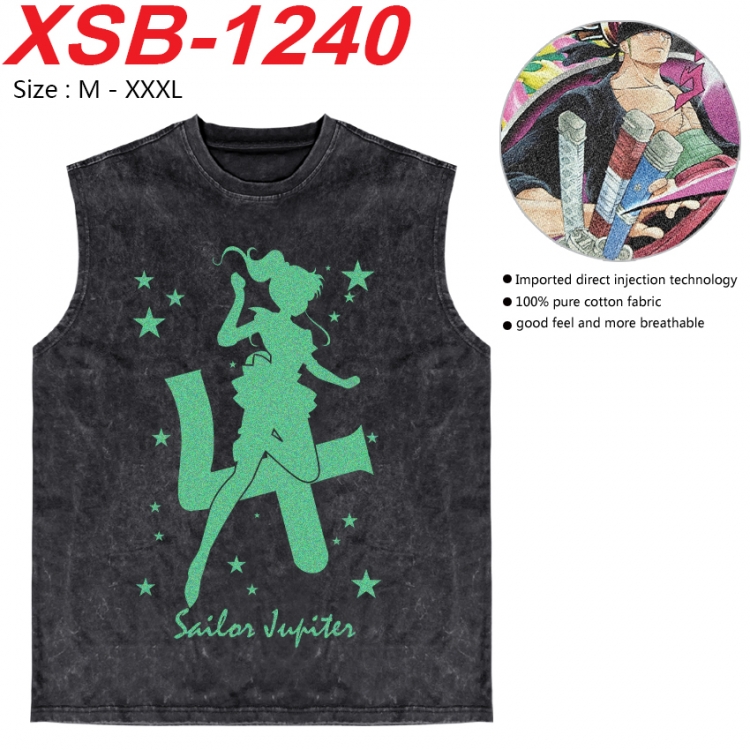 sailormoon Anime pure cotton wash vest T-shirt 250g M-3XL
