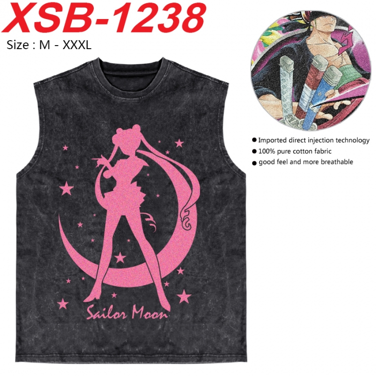 sailormoon Anime pure cotton wash vest T-shirt 250g M-3XL