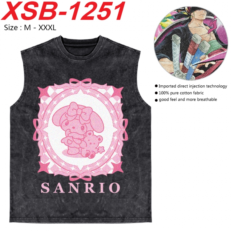 sanrio Anime pure cotton wash vest T-shirt 250g M-3XL