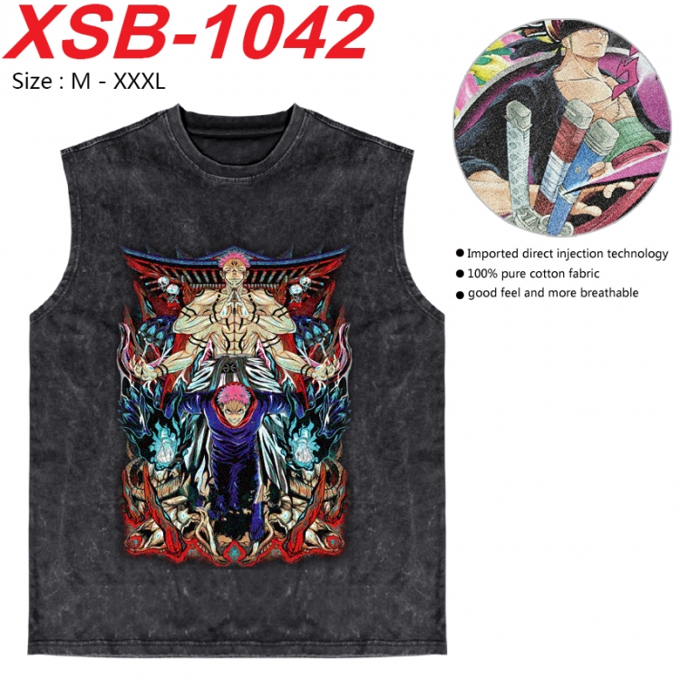 Jujutsu Kaisen Anime pure cotton wash vest T-shirt 250g M-3XL  XSB-1042