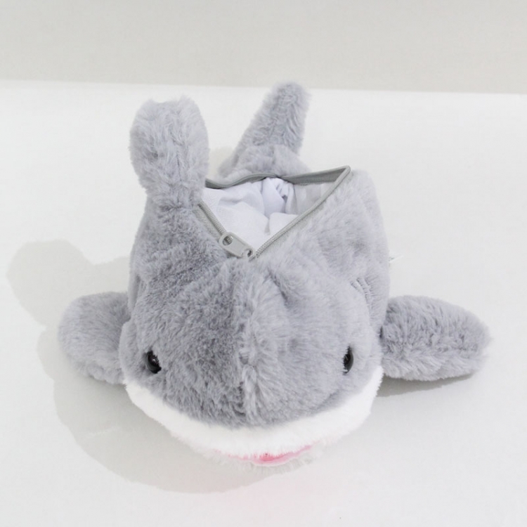 shark Small rabbit hair cotton pencil case 24x10x10cm
