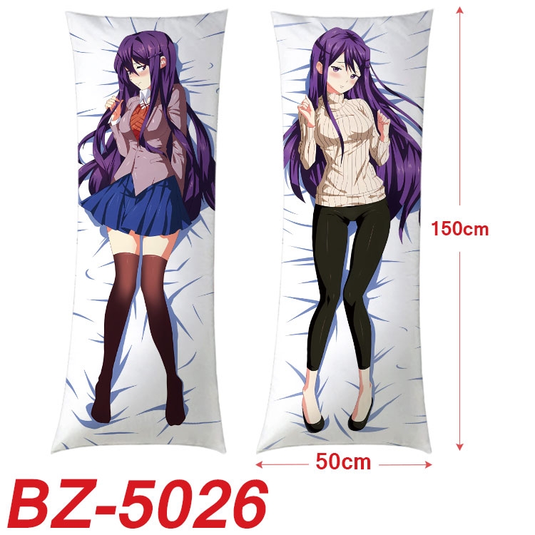 Heartbeat Literature Department Anime sexy equal body double-sided printed pillow 150x50cm NO FILLING