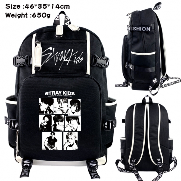 straykids Data USB backpack Cartoon printed student backpack 46X35X14CM 650G