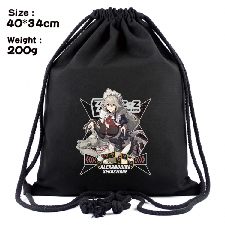 Zenless Zone Zero Anime Coloring Book Drawstring Backpack 40X34cm 200g