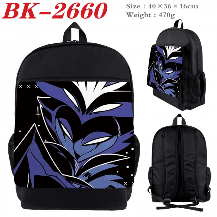 Hazbin Hotel Waterproof nylon canvas flip color picture backpack 40X36X16CM BK-2660