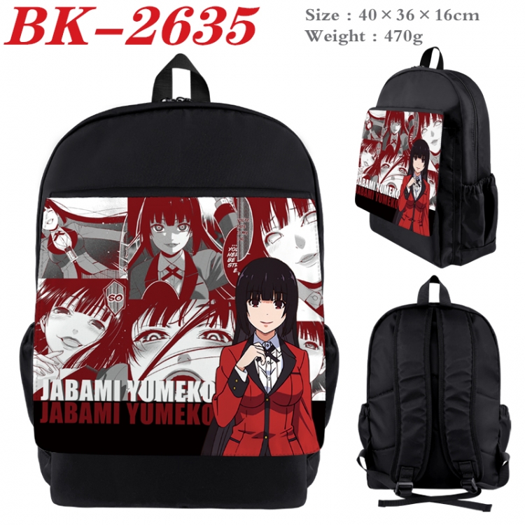 Kakegurui Waterproof nylon canvas flip color picture backpack 40X36X16CM BK-2635