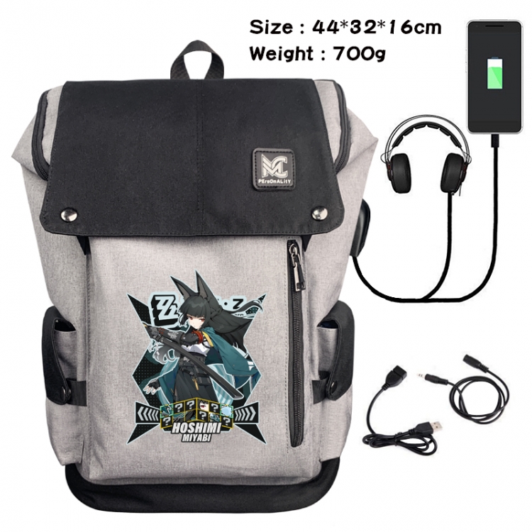 Zenless Zone Zero Animation anti-theft canvas bucket backpack 44X32X16CM