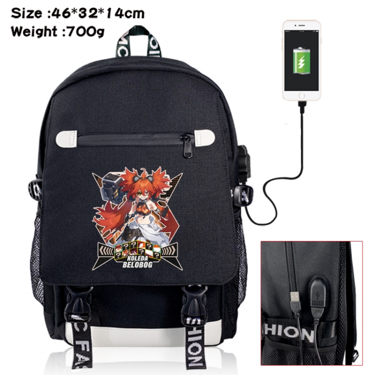 Zenless Zone Zero canvas USB backpack cartoon print student backpack 46X32X14CM 700g 