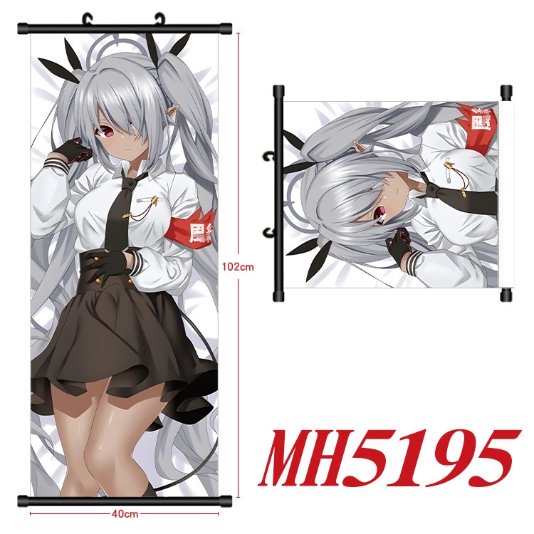 Blue Archive Anime black Plastic rod Cloth painting Wall Scroll 40X102CM 