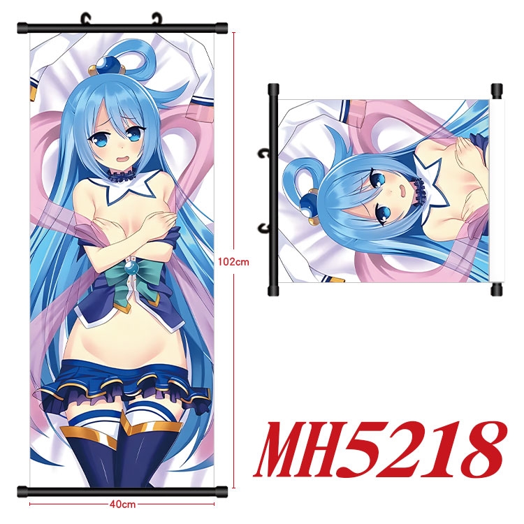 Best wishes for a better world Anime black Plastic rod Cloth painting Wall Scroll 40X102CM 