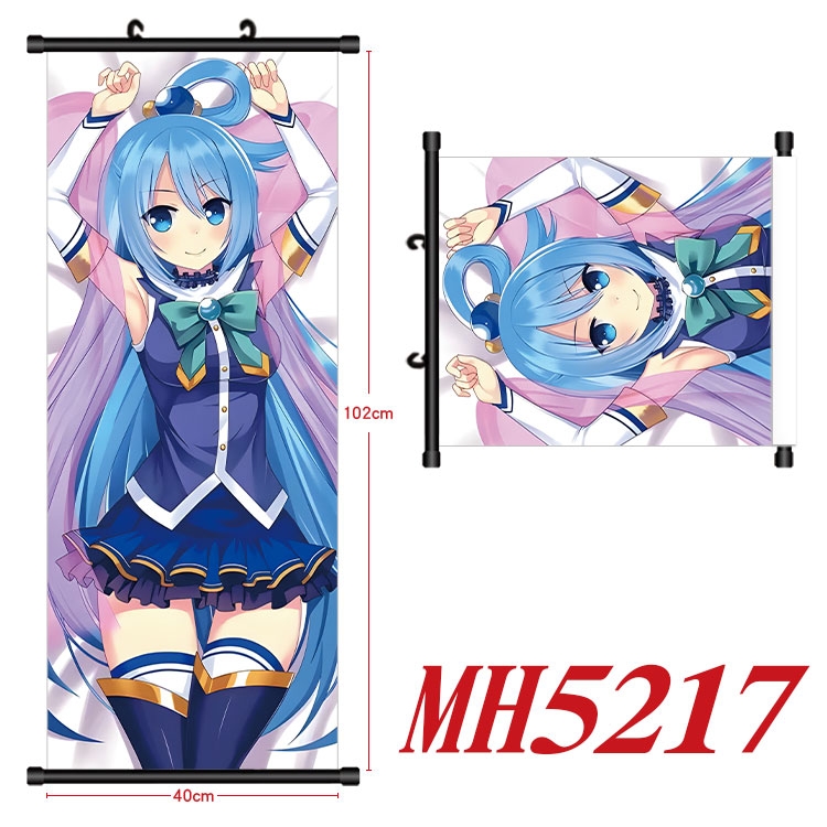 Best wishes for a better world Anime black Plastic rod Cloth painting Wall Scroll 40X102CM
