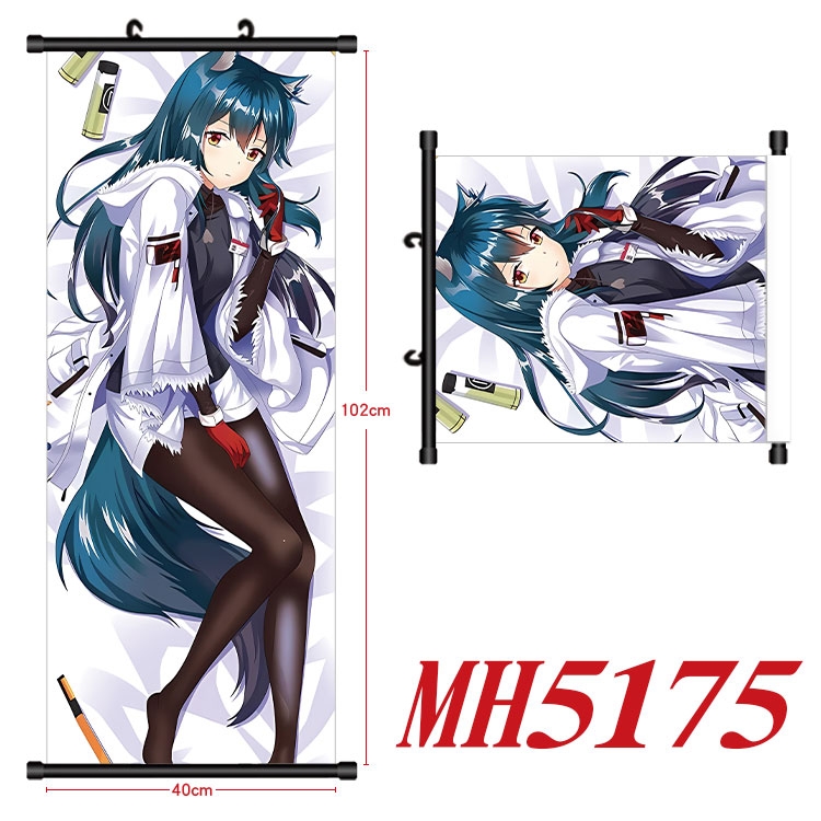 Arknights  Anime black Plastic rod Cloth painting Wall Scroll 40X102CM