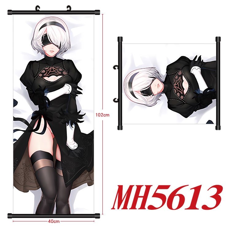 Nier:Automata Anime black Plastic rod Cloth painting Wall Scroll 40X102CM