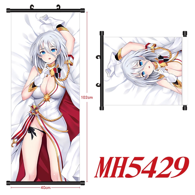 Azur Lane Anime black Plastic rod Cloth painting Wall Scroll 40X102CM