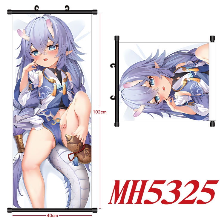 Honkai: Star Rail Anime black Plastic rod Cloth painting Wall Scroll 40X102CM 
