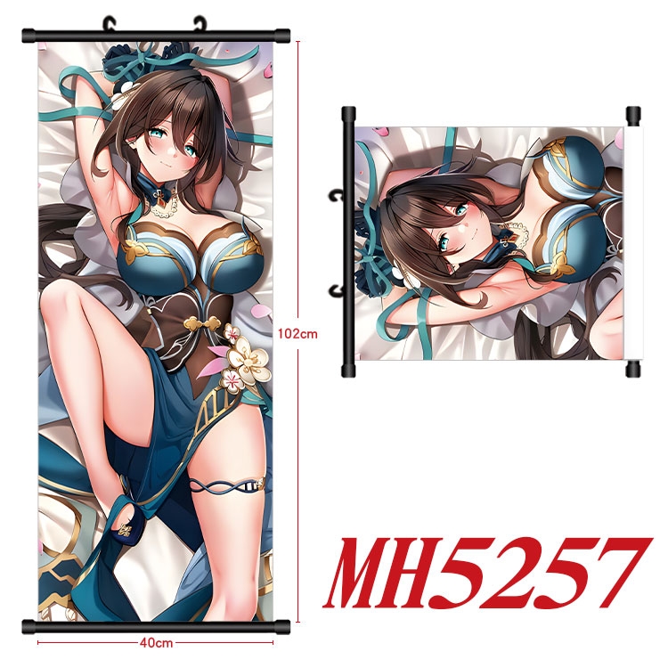 Honkai: Star Rail Anime black Plastic rod Cloth painting Wall Scroll 40X102CM 