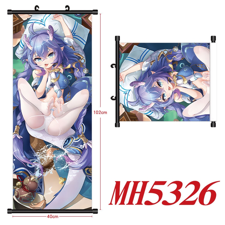Honkai: Star Rail Anime black Plastic rod Cloth painting Wall Scroll 40X102CM