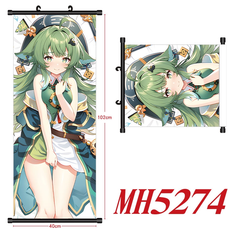 Honkai: Star Rail Anime black Plastic rod Cloth painting Wall Scroll 40X102CM 