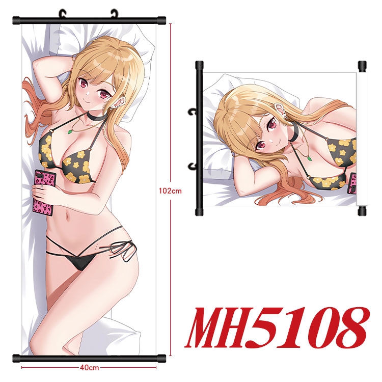 Sono Bisque Doll wa Koi o Suru Anime black Plastic rod Cloth painting Wall Scroll 40X102CM