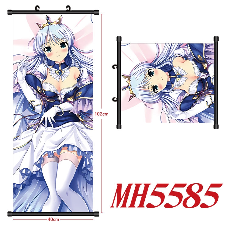 The color of glass before dawn Anime black Plastic rod Cloth painting Wall Scroll 40X102CM