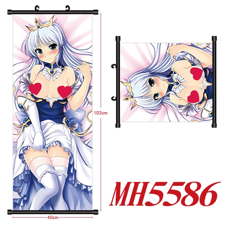 The color of glass before dawn Anime black Plastic rod Cloth painting Wall Scroll 40X102CM