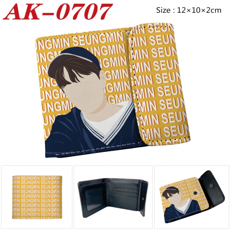 straykids Anime PU leather full color buckle 20% off wallet 12X10X2CM AK-0707