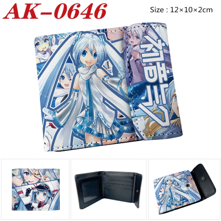 Hatsune Miku Anime PU leather full color buckle 20% off wallet 12X10X2CM AK-0646