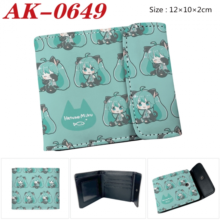 Hatsune Miku Anime PU leather full color buckle 20% off wallet 12X10X2CM AK-0649