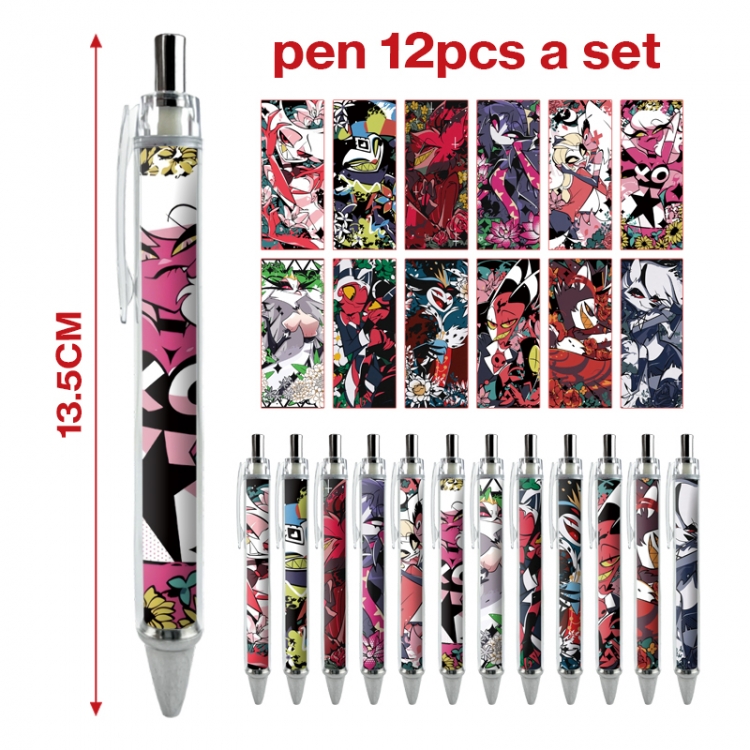 Hazbin Hotel anime peripheral student ballpoint pen a set of 12