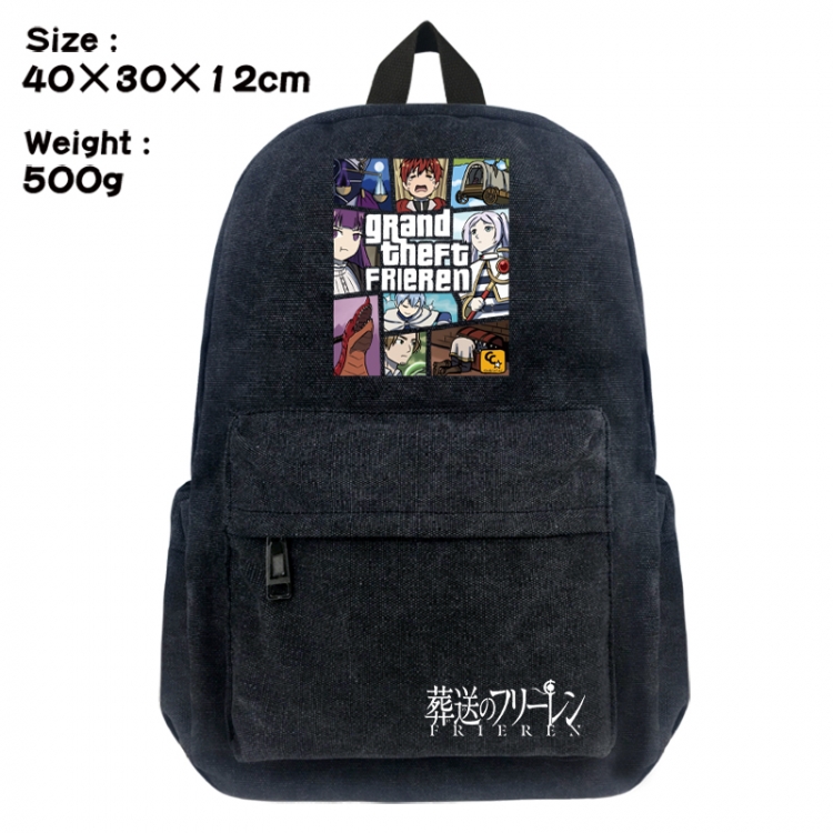 Frieren: Beyond Journey's End Canvas top and bottom backpack 40X30X12CM