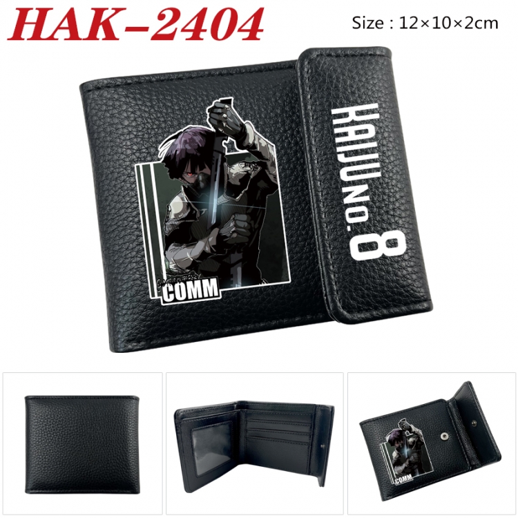 KAIJU NUMBER EIGHT Anime Litchi Pattern Hidden Buckle Half Fold Printed Wallet 12X10X2CM HAK-2404