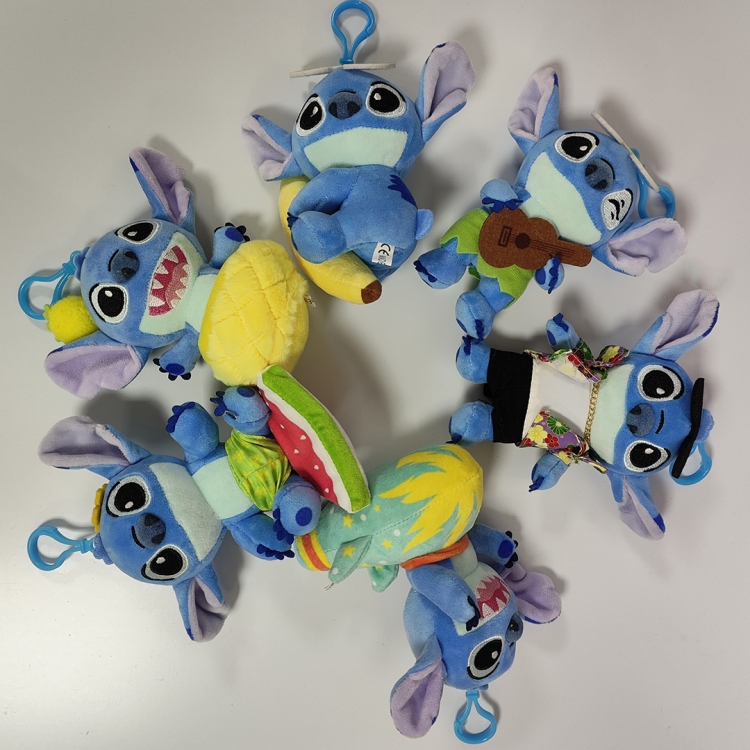 Lilo & Stitch Anime peripheral plush toy pendant 12CM a set of 6