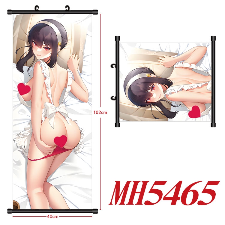 SPY×FAMILY Anime black Plastic rod Cloth painting Wall Scroll 40X102CM 