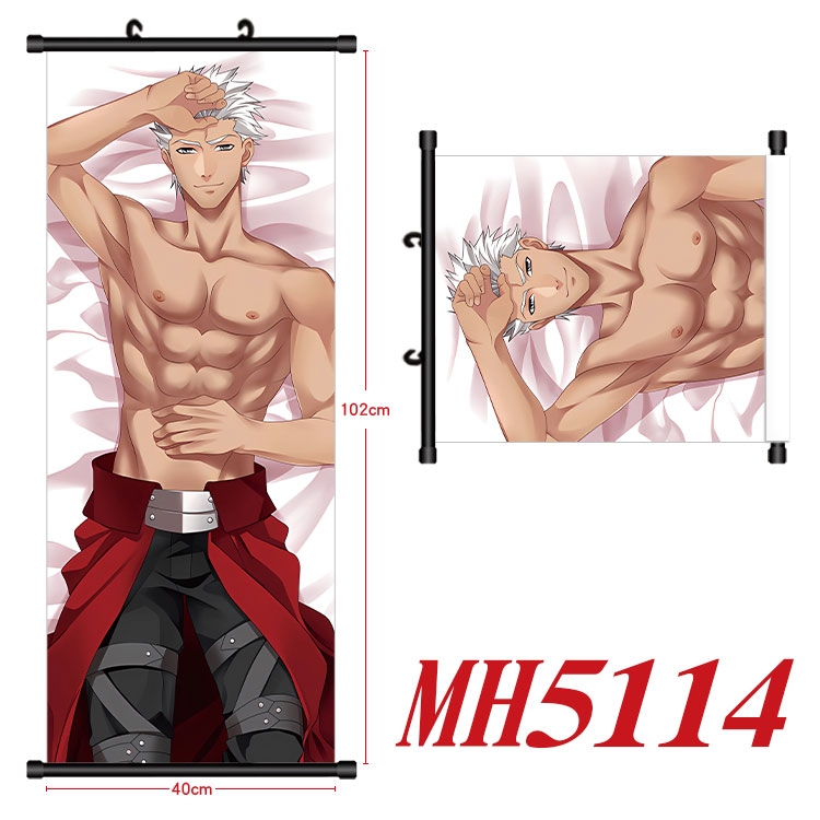 Fate Anime black Plastic rod Cloth painting Wall Scroll 40X102CM