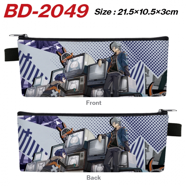 Zenless Zone Zero Anime PU Leather Zipper Pencil Case Stationery Box 21.5X10.5X3CM  BD-2049