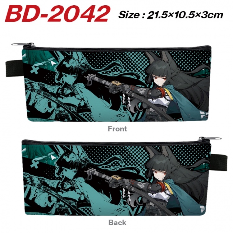 Zenless Zone Zero Anime PU Leather Zipper Pencil Case Stationery Box 21.5X10.5X3CM  BD-2042