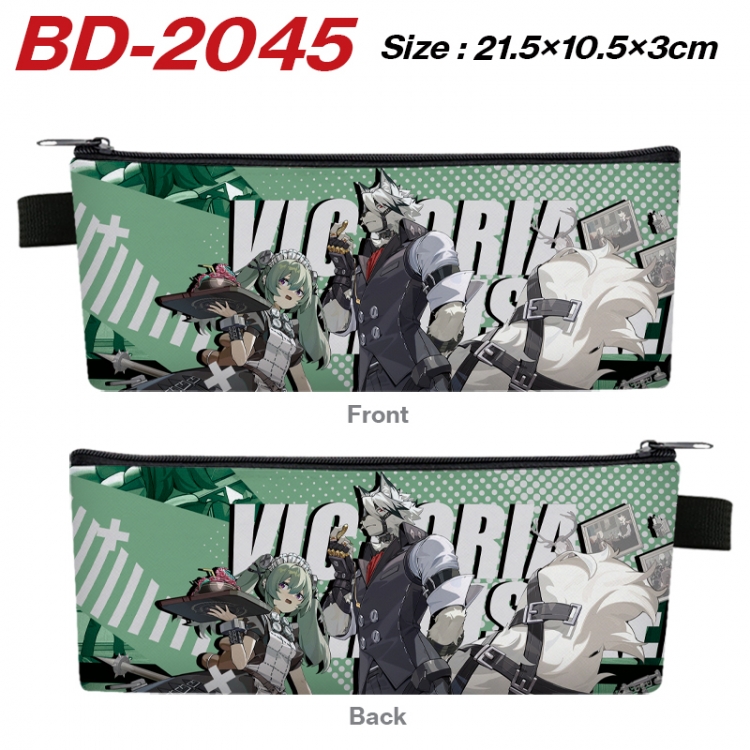 Zenless Zone Zero Anime PU Leather Zipper Pencil Case Stationery Box 21.5X10.5X3CM BD-2045